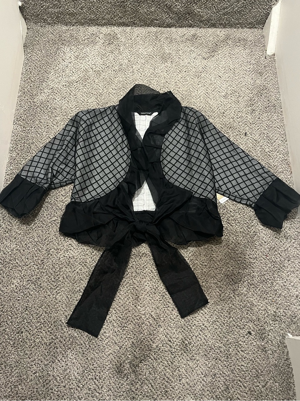 Samuel Dong | Black and White Silk Steampunk Goth Cosplay Cropped Jacket